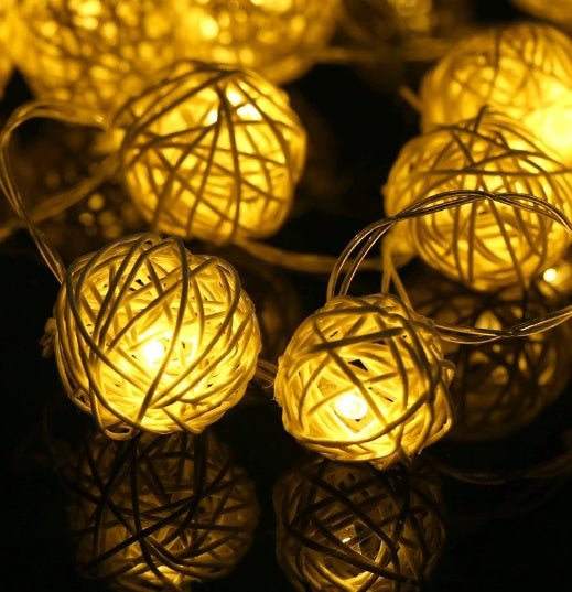 Rattan Ball LED String Lights Decorative Lighting