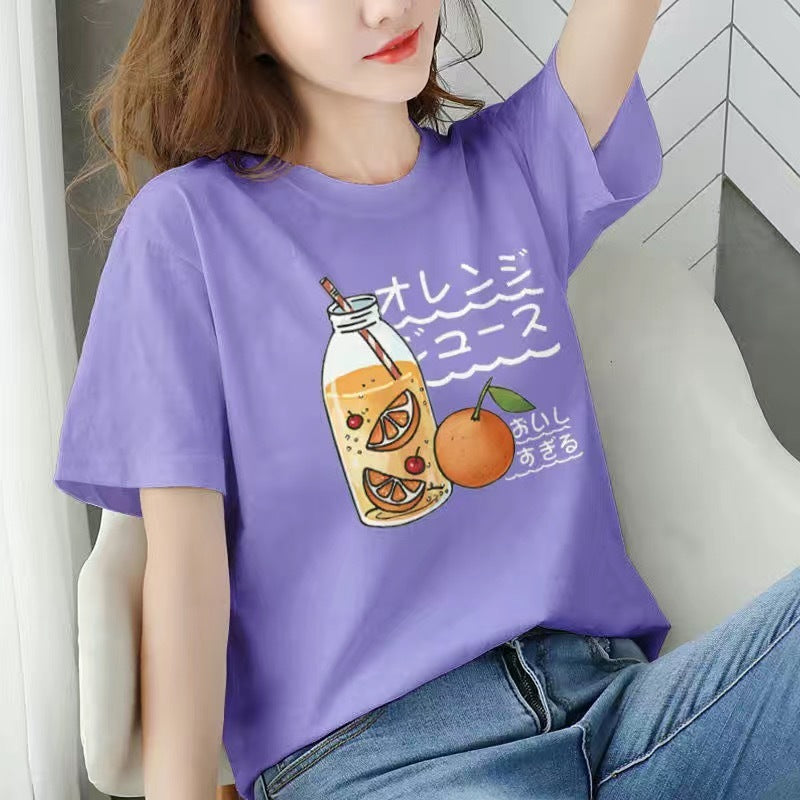 Women's Printed Loose-Fit Lightweight T-Shirt – Casual Thin Top for Summer