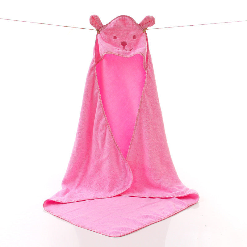 100 Percent Cotton Kids Bath Towel With Bear Embroidery