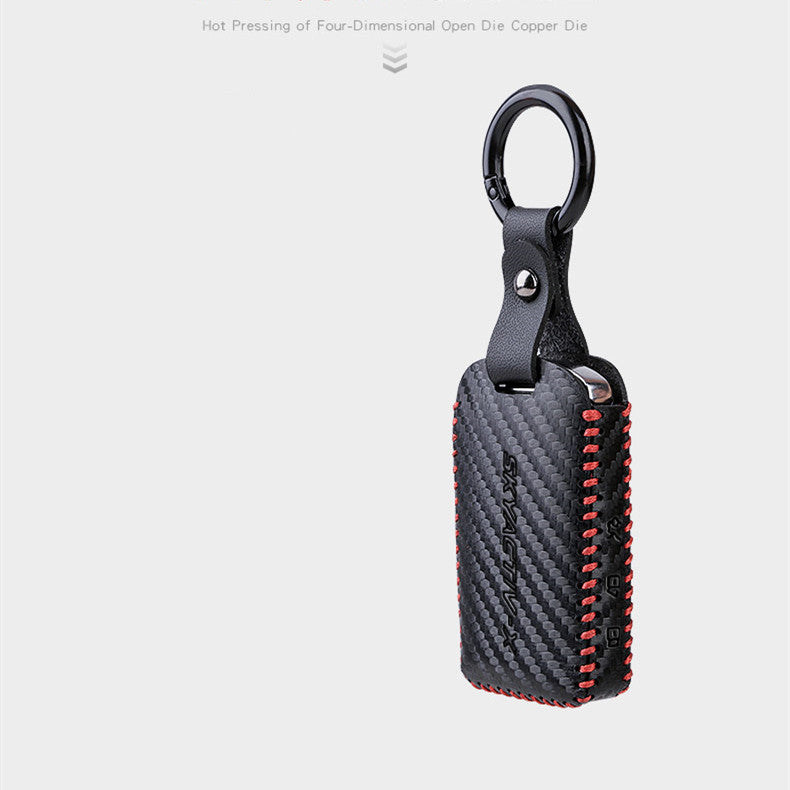 Premium Leather Car Key Fob Case – Zipper Holder with Keychain