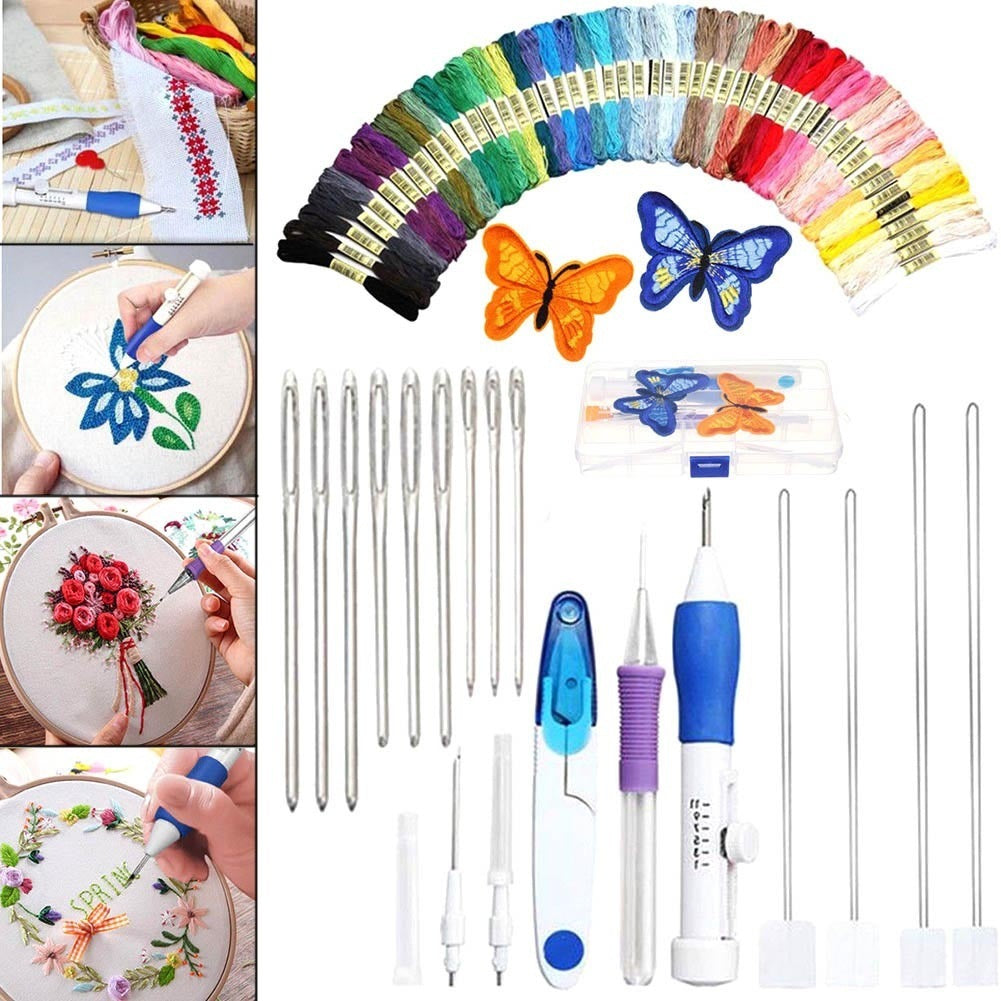 DIY Embroidery Set with 50 Threads – Sewing Kit for Craft Projects