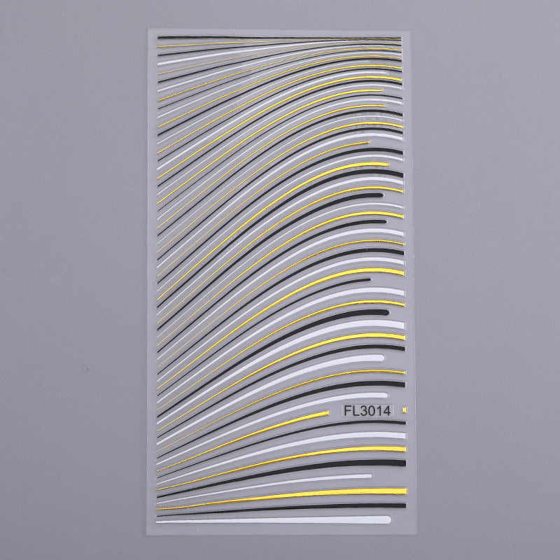 Nail Art 3d Hot Stamping Line Sticker Stripe Wave Adhesive Sticker