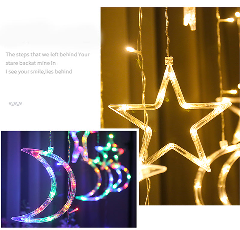 LED Curtain String Lights 2.5M x 0.6M 220V EU Plug with 8 Lighting Modes