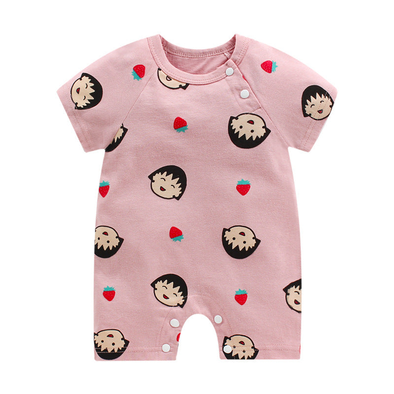 New Summer Baby One-Piece Romper – Cotton Short Sleeve Crawling Clothes for Newborns and Infants