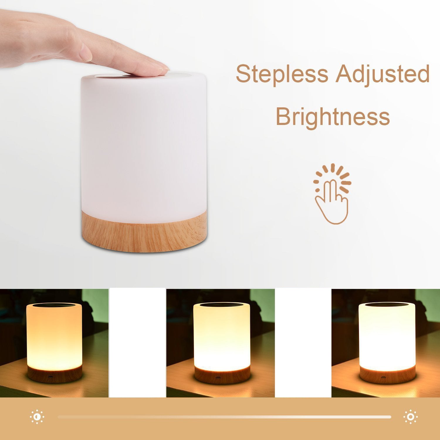 LED Colorful Wood Grain Creative Rechargeable Night Light
