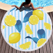 Round Microfiber Polyester Beach Towel With Tassel Lace