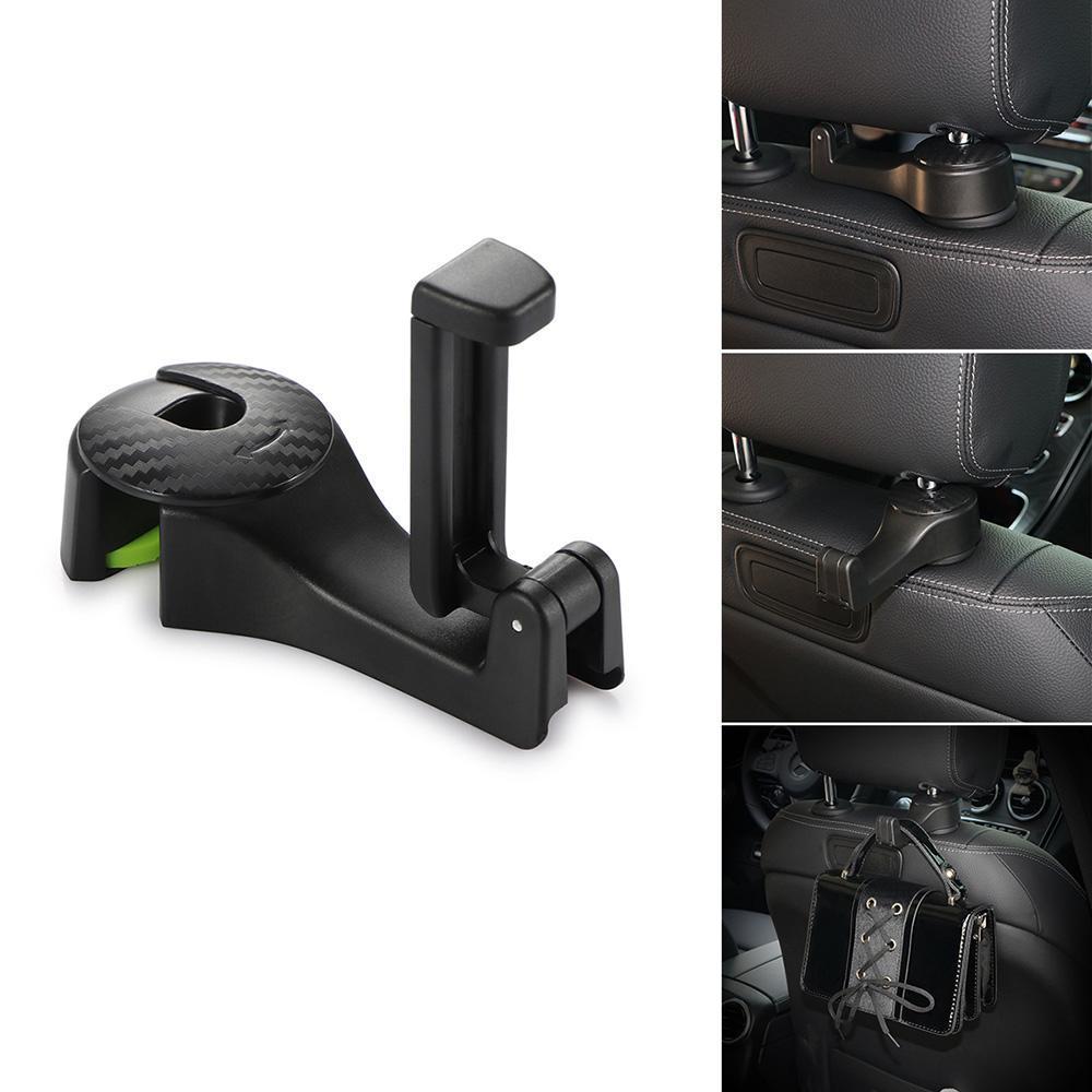 Car Headrest Hook with Phone Holder – Seat Back Hanger for Bags, Handbags, and Groceries