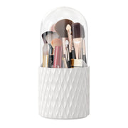 Makeup Brush Holder – Dustproof Waterproof 360° Rotating Organizer with Lid for Vanity