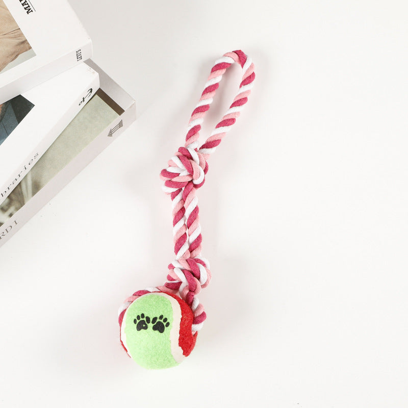 Large And Medium Puppy Relieving Stuffy Bite-resistant Molar With Tennis Cotton String