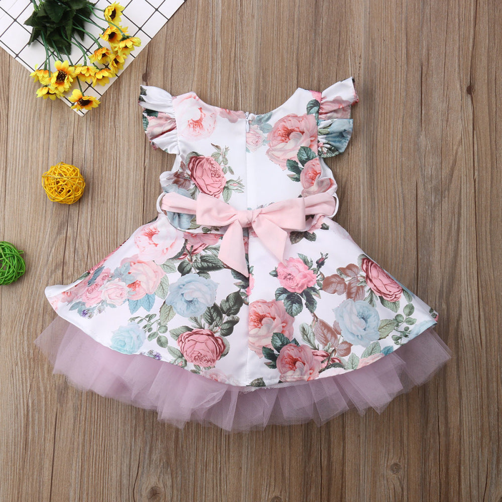 Floral Newborn Outing Dress – Baby Girl Party Dress Outfit