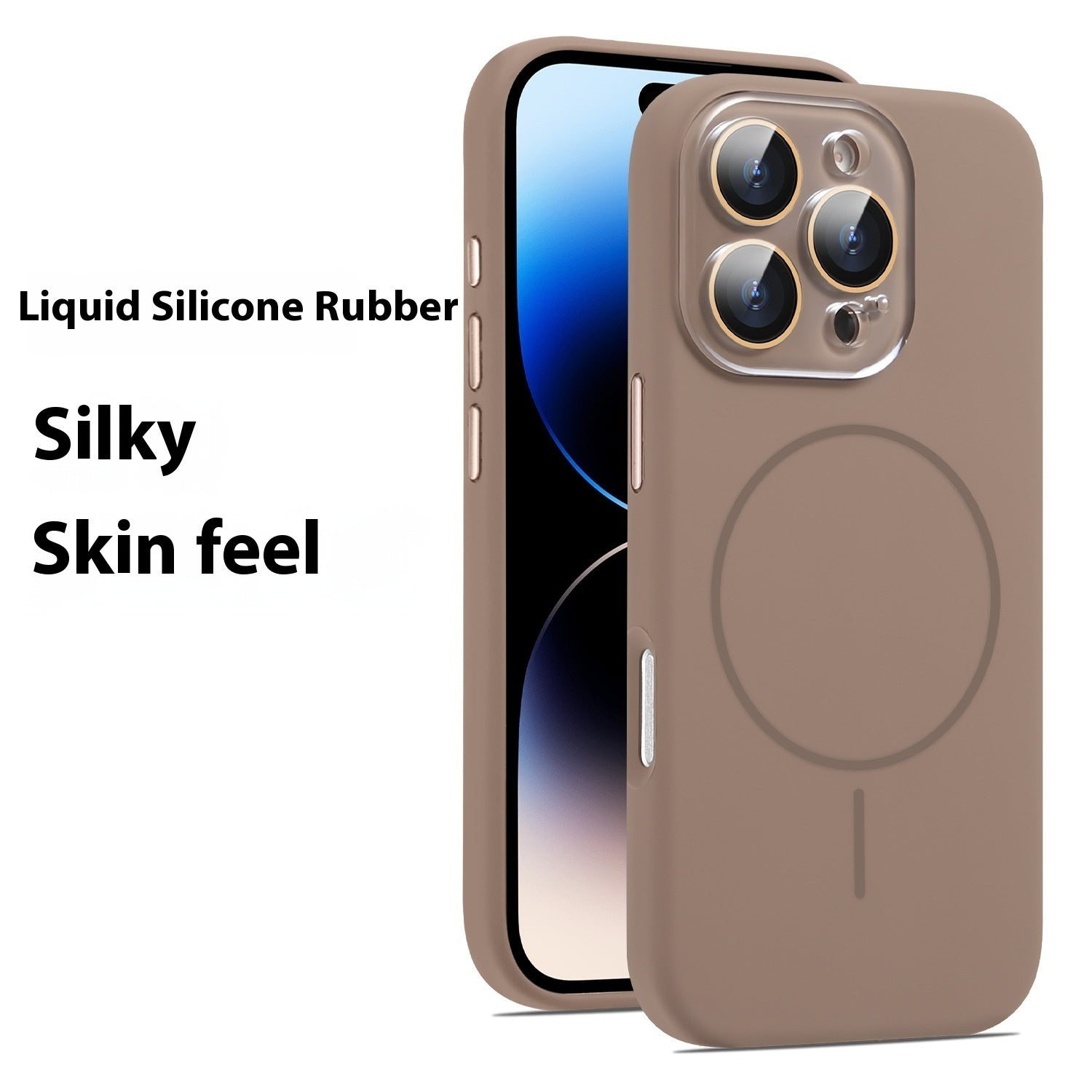 Liquid Silicone Magnetic Crystal Lens Phone Case Protective Cover