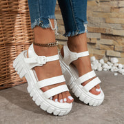 Open Toe Comfortable Muffin Bottom Ankle-strap Buckle Sandals