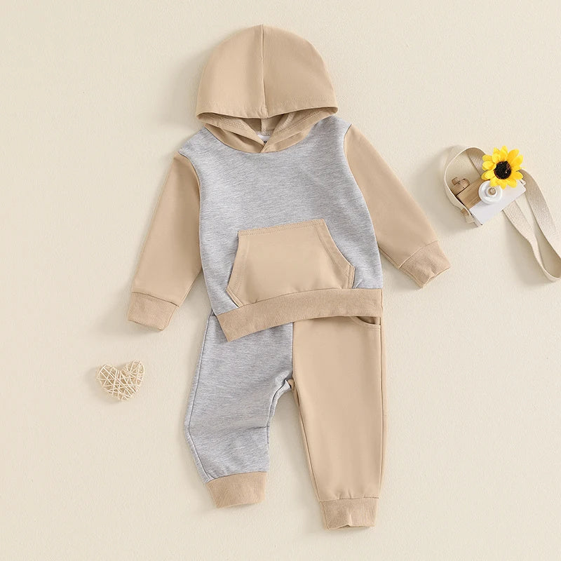 Boys Long Sleeve Ribbed Cotton Two Piece Set Regular Fit
