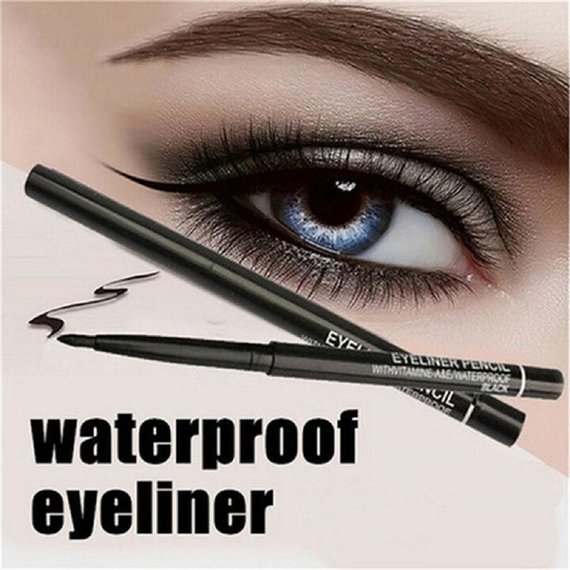 Plastic Auto Rotating Waterproof Eyeliner Pencil Black