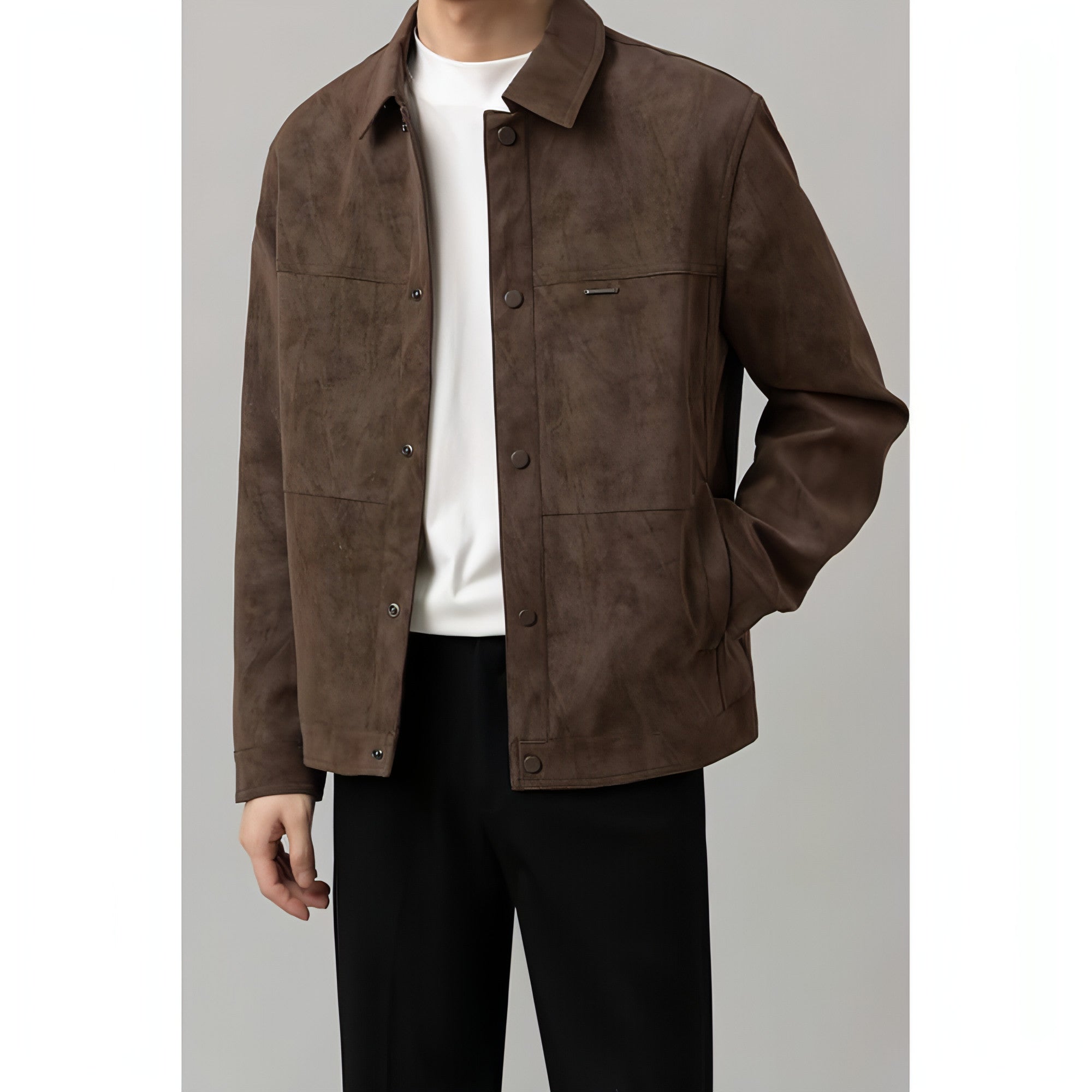 Lightly Mature na Maikling Jacket Para sa Mga Lalaki 