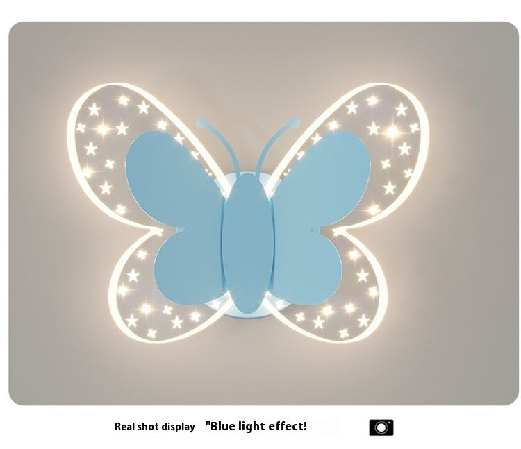 Butterfly Lamp Creative Cartoon Children Bedroom Wall Lamp