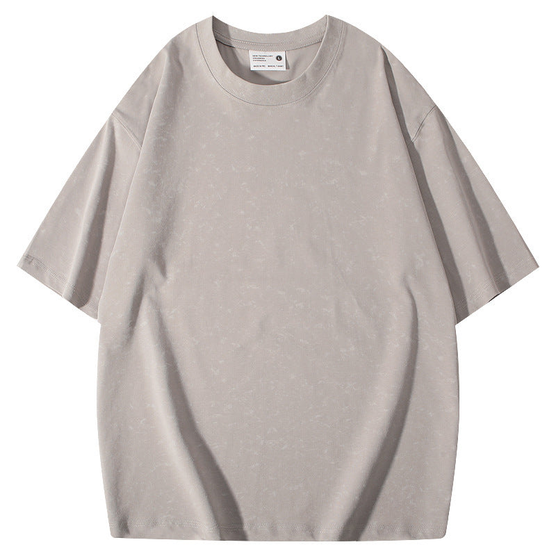 Unisex Batik Cotton Loose Fit T Shirt Distressed Round Neck