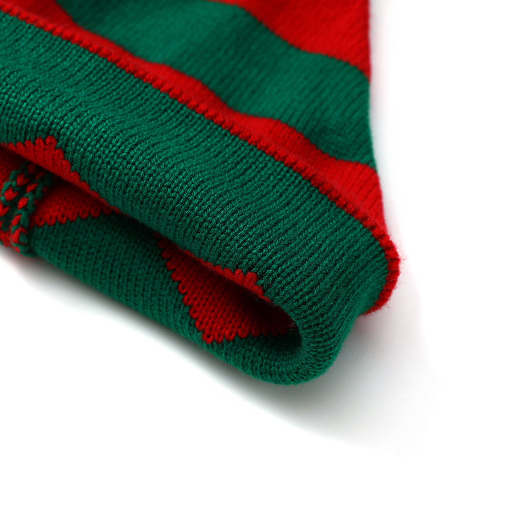 Children's Christmas Striped Knitted Woolen Hat