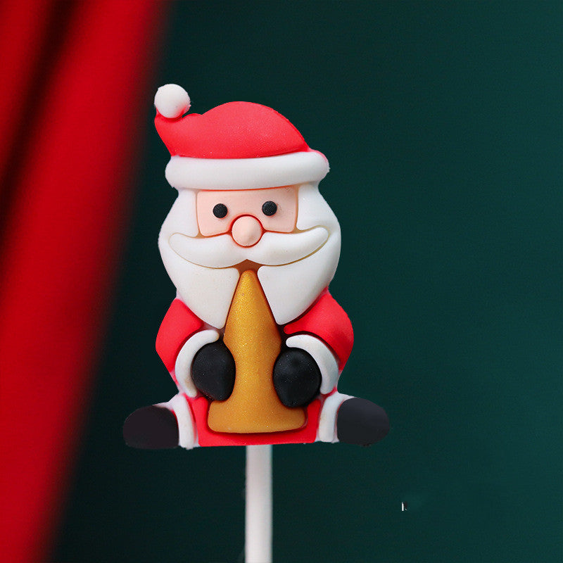 Santa Snowman Christmas Tree Card Birthday
