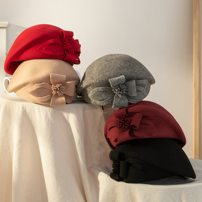 Women's Korean Style English  Woolen Felt Hat