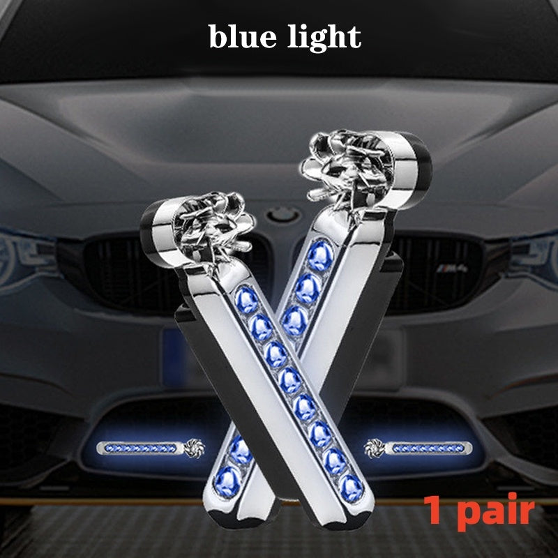 2Pcs Wind Energy Daylight LED Car DRL Strip, RGB Daytime Running Lights for Cars and Motorcycles