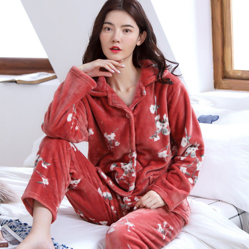 Women's Pajamas Coral Velvet Youth Home Wear Fashion