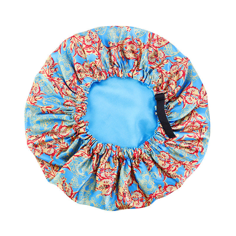 Printed Satin Double-Layer Adjustable Home Cap