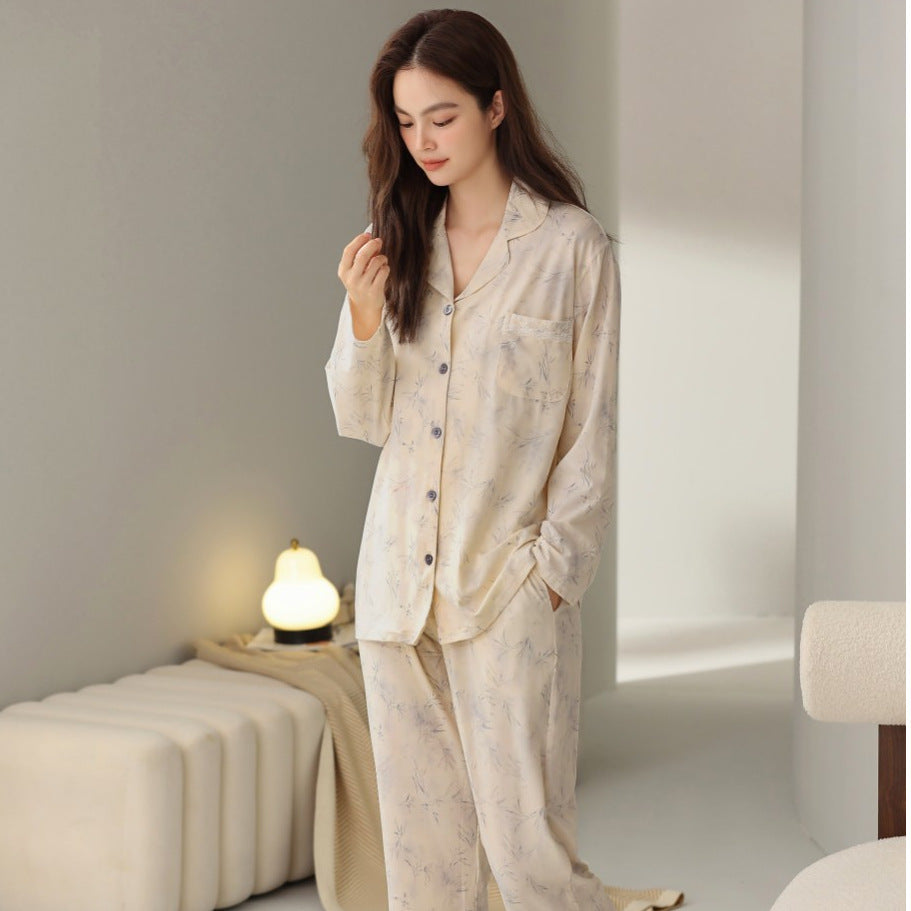 Unisex Modal Velvet Long Sleeve Cardigan Homewear Set