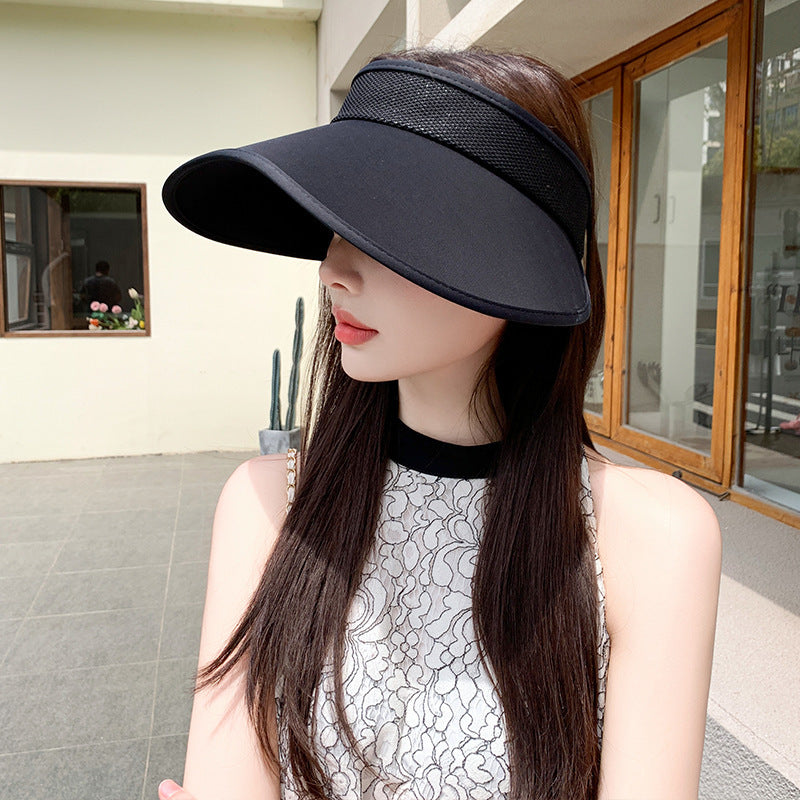 Breathable Two-Tone Peach Shape Big Brim Sun Visor Cap for Summer UV Protection