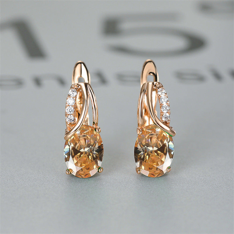 Champagne Gold Earrings Wedding Engagement