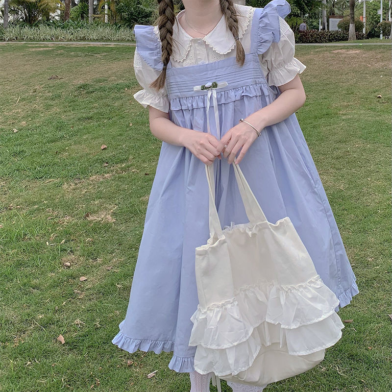 Little Flying Sleeve Sleeveless Suspender Dress