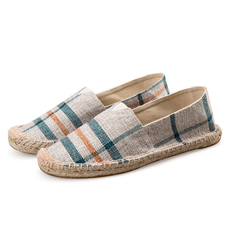Summer Slip-on Fisherman Shoes Lazy Canvas Hemp Men