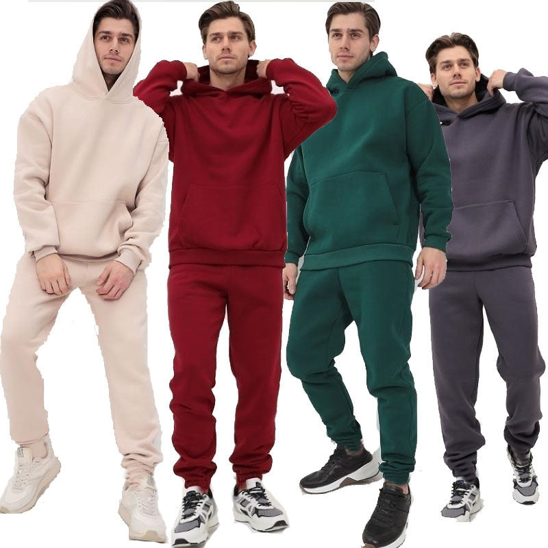Unisex Hoodie Suit Two Piece Set Relaxed Fit Polyester