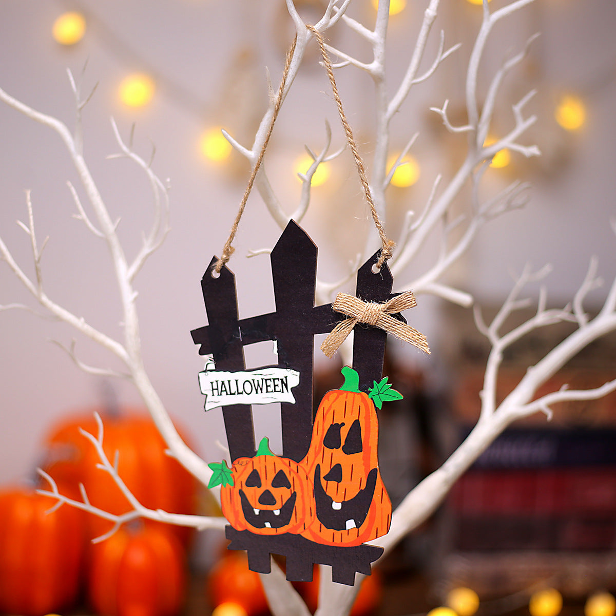 Halloween Black Cat Fence Door Decorations Hanging