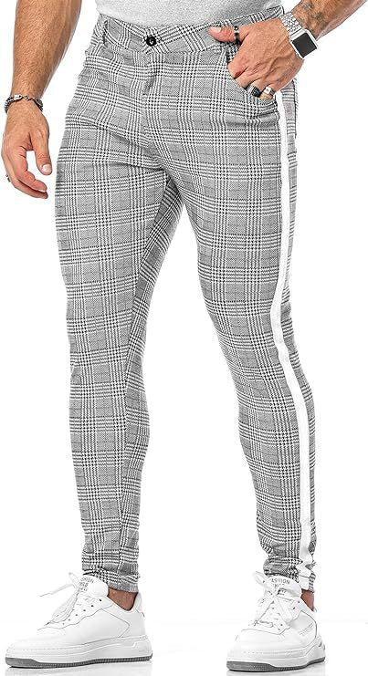 Men’s Slim Fit Suit Pants – Lightweight Summer 3D Printed Trousers
