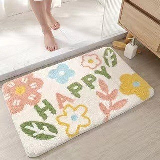 Bathroom Non-Slip Decorative Floor Mat – Cashmere-Like Absorbent and Stain-Resistant Carpet for Bathrooms