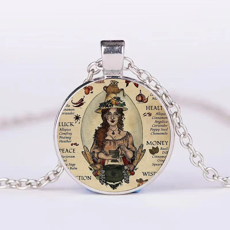 Halloween Pumpkin Ghost Bat Necklace – Round Clavicle Pendant Jewelry for Men and Women