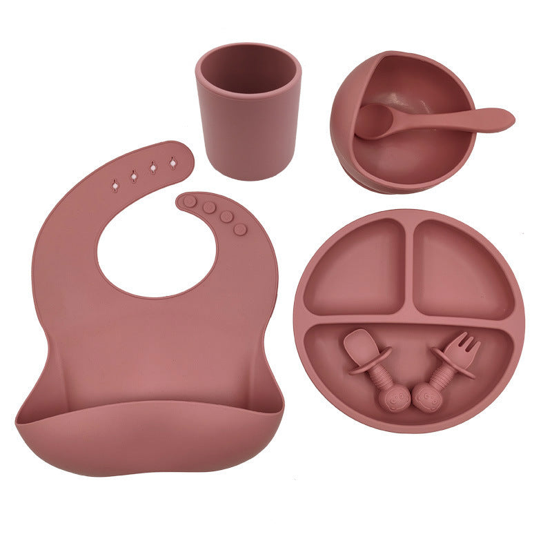 Unisex Baby Silicone Bib And Cutlery Set Minimalist Cut
