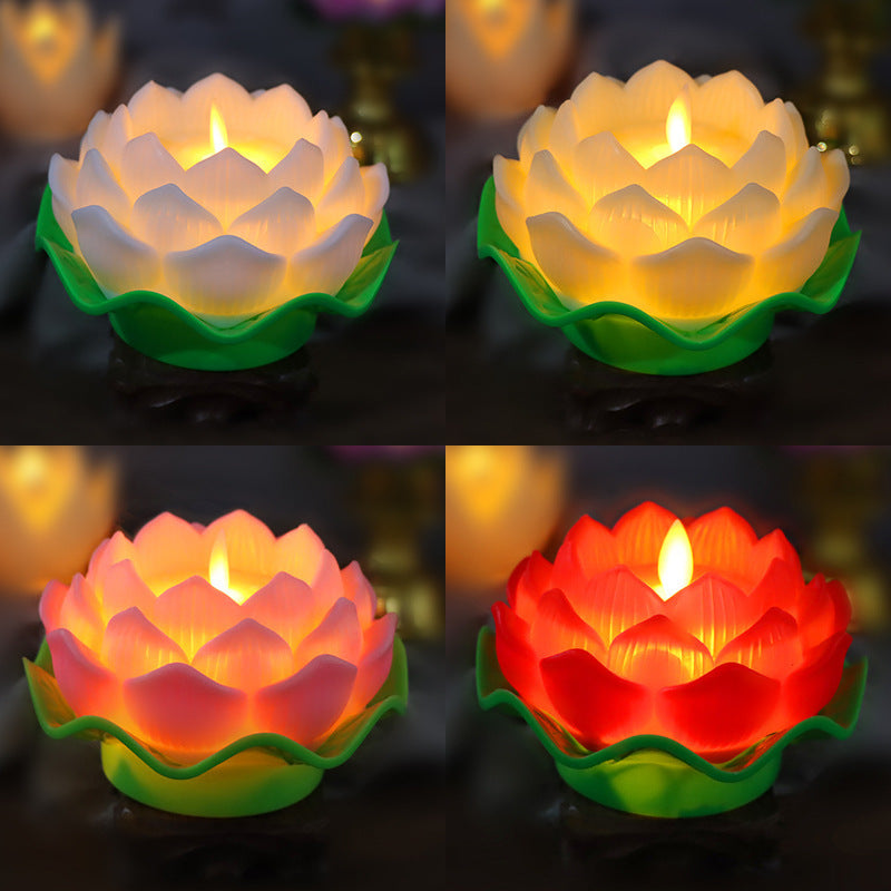Lotus Lamp LED Candle Light Plastic Luminous Decorative Ornaments