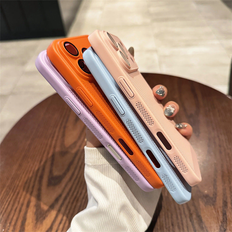 Heat Dissipation Mesh Phone Case with Lens Protector Breathable Frosted Cover for 17 Series