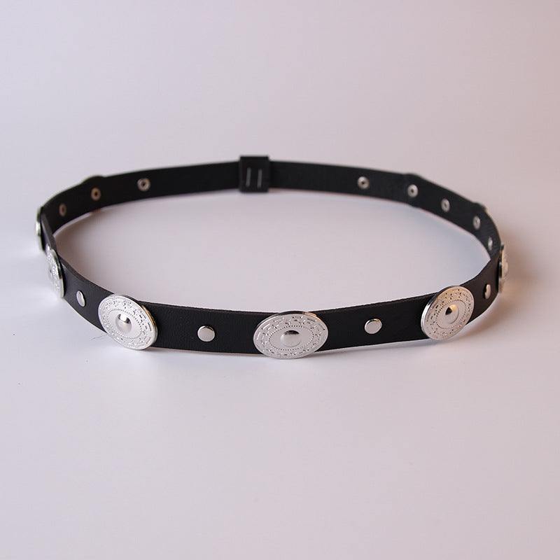 Fashion Personality Top Hat Button Belt Accessories