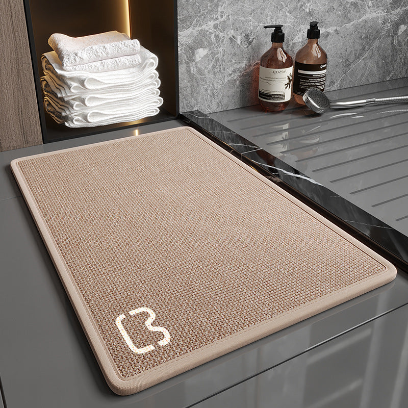 Home Fashion Linen Non-Slip Bathroom Mats