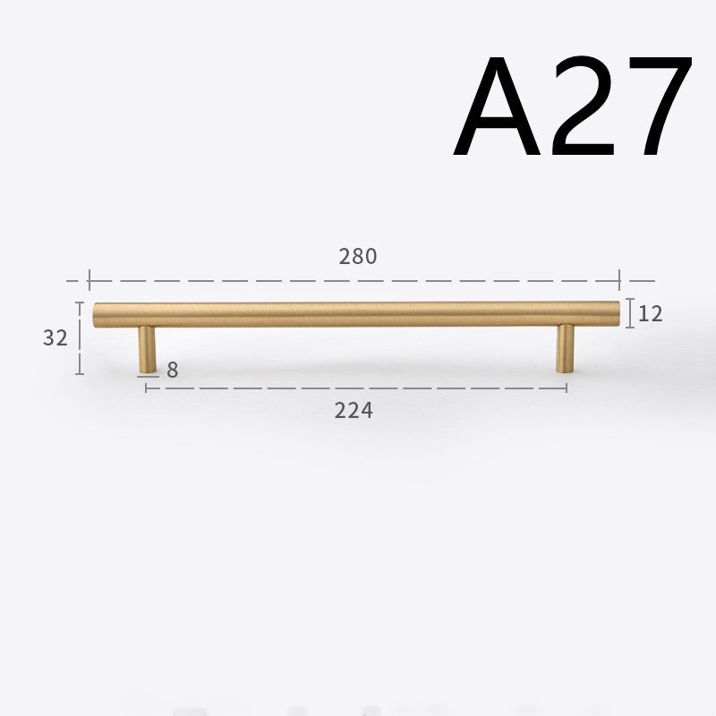 Pure Copper Cabinet Door Handle Golden Light Luxury Brass Handle