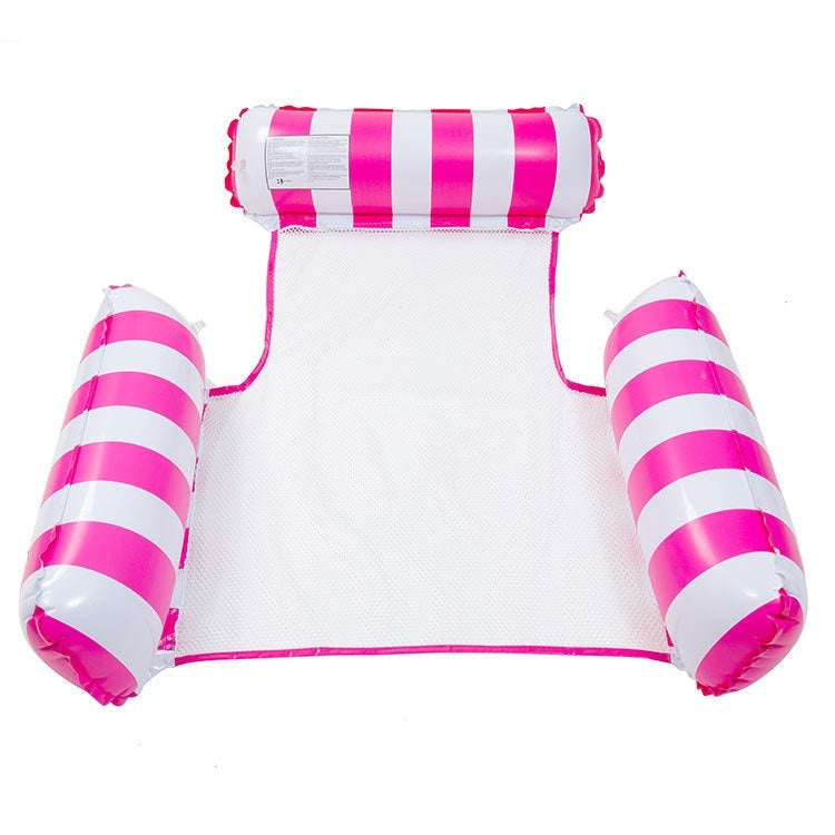 Striped Inflatable Water Sports Goods Recliner Floating Bed