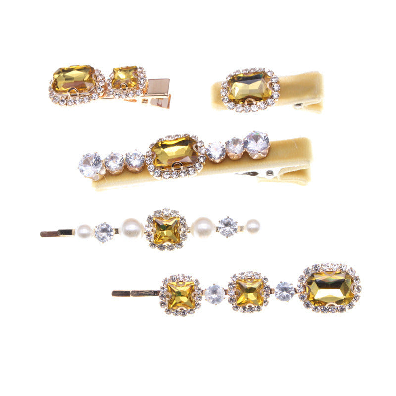 Colorful Fashion Rhinestone Flannel Ladies Hair Accessories Set