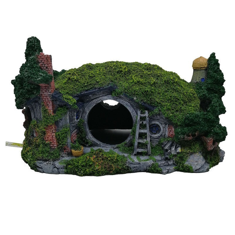 Aquarium Landscaping Castle Decoration Ornaments House Fish Tank Wooden House