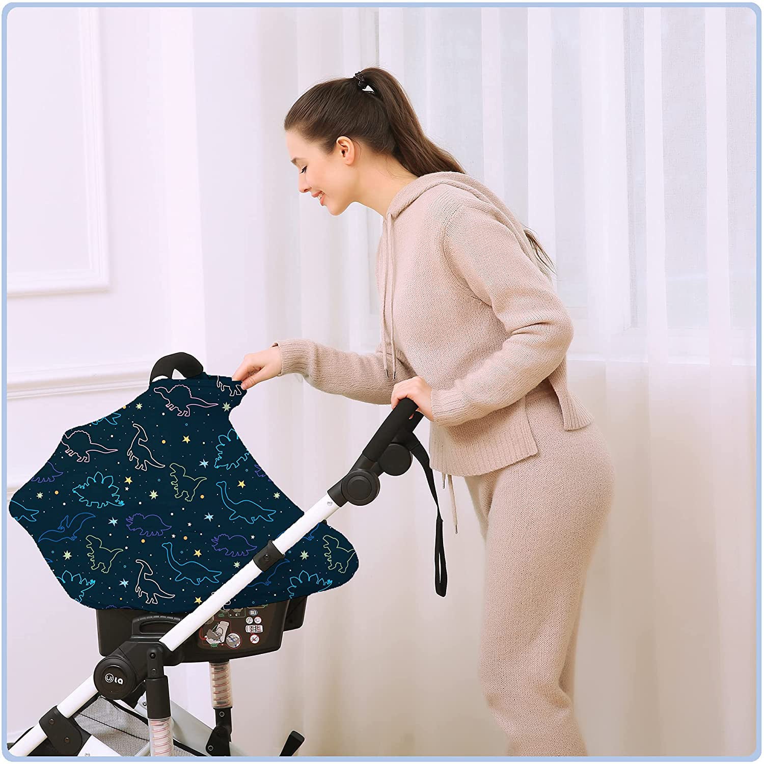 4-in-1 Baby Nursing Cover – Multifunctional Windproof Feeding Towel & Car Seat Visor