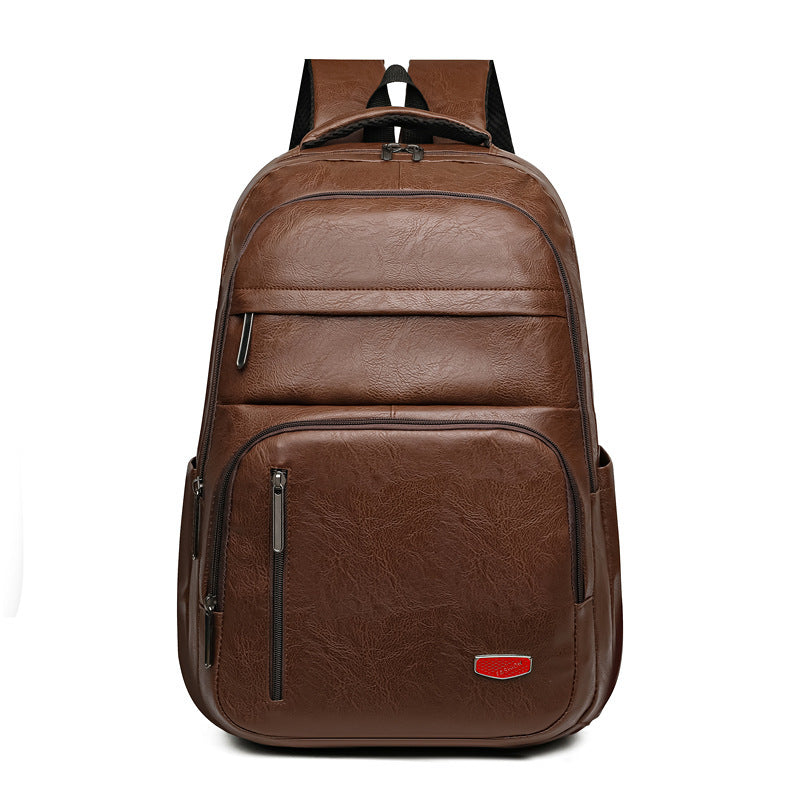 PU Soft Leather Backpack Slim Travel Bag Unisex Solid