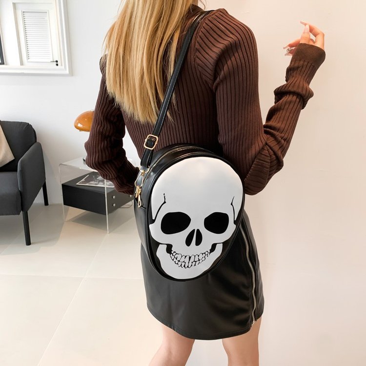 Halloween Skull Shoulder Bag – Funny Crossbody Messenger Phone Purse