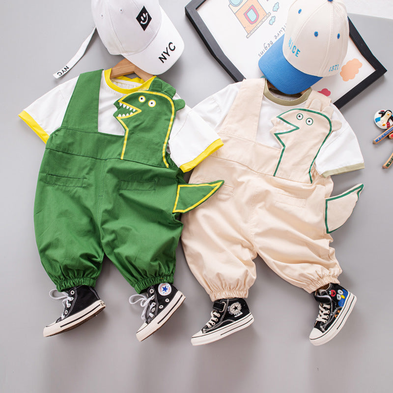 Baby T-Shirt and Suspender Shorts Two-Piece Set – Summer Outfit